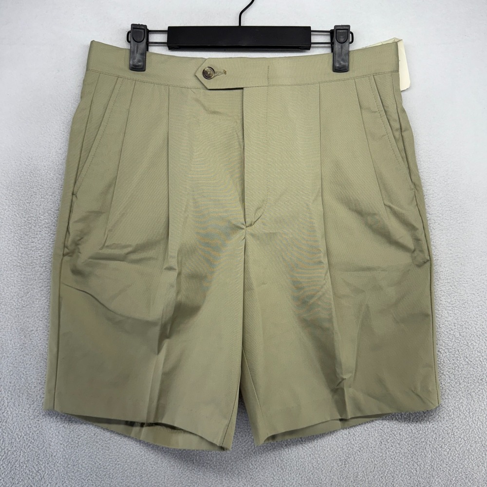 Vintage Sansabelt Shorts Men's 32 Fits 30 Beige High Waisted preppy USA made NEW